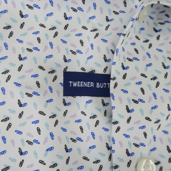 Johnnie-O Prep-Formance Bamboo Button Up Shirt Mens Large Tall Paperclip Pattern - Picture 7 of 12